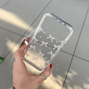 قاب شیشه ای طرح پاپیون صورتی